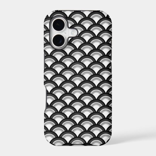 Art Deco wave pattern - black and white (Back)
