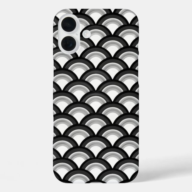 Art Deco wave pattern - black and white Case-Mate iPhone Case (Back)