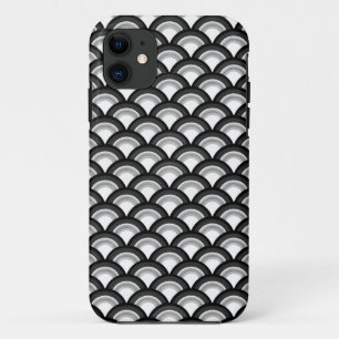 Art Deco wave pattern - black and white Case-Mate iPhone Case