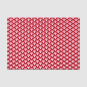 Art Deco wave pattern - coral red and pink Tissue Paper