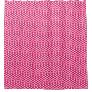 Art Deco wave pattern - fuchsia and coral Shower Curtain
