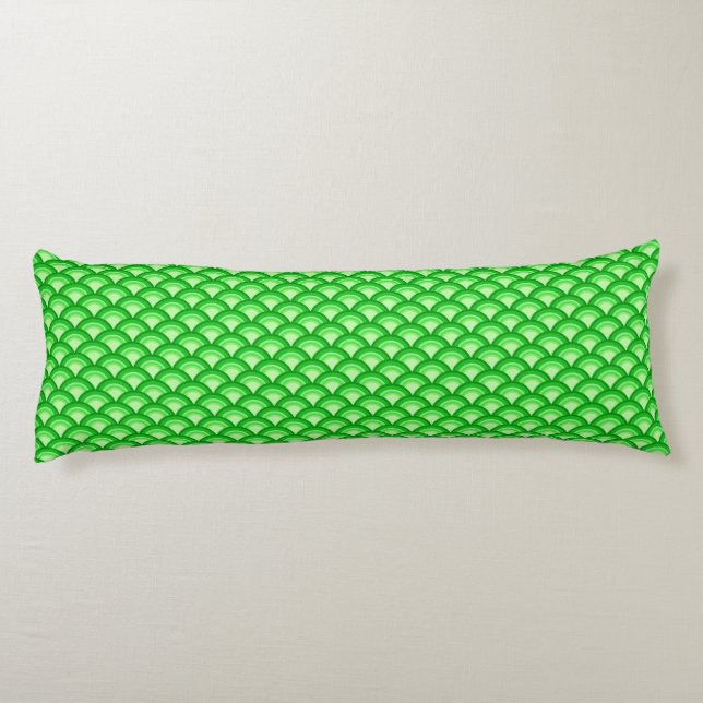 Art Deco wave pattern - jade green Body Cushion (Back)