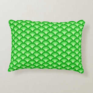 Art Deco wave pattern - jade green Decorative Cushion