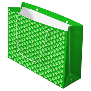 Art Deco wave pattern - jade green Large Gift Bag