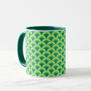 Art Deco wave pattern - jade green Mug