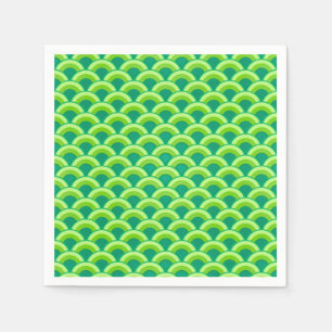 Art Deco wave pattern - jade green Napkin