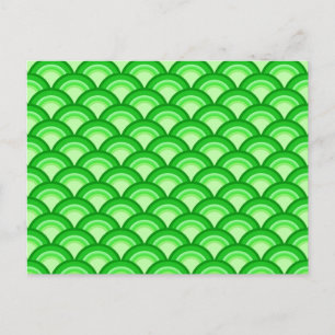 Art Deco wave pattern - jade green Postcard