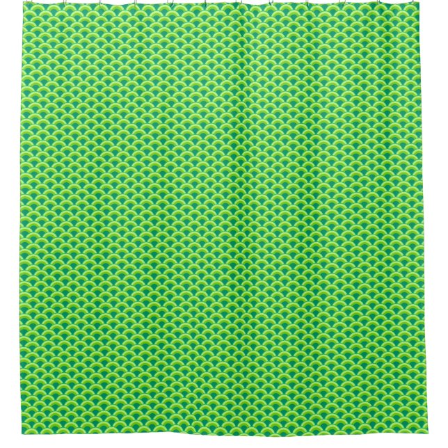 Art Deco wave pattern - jade green Shower Curtain (Front)