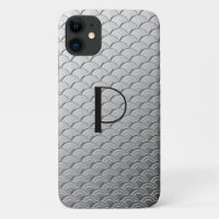 Art Deco wave pattern - metallic silver Case-Mate 