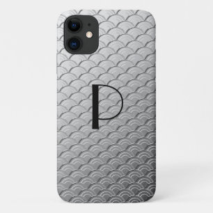 Art Deco wave pattern - metallic silver Case-Mate  iPhone Case
