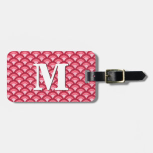 Art Deco wave pattern - red and fuchsia Luggage Tag