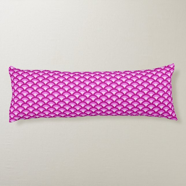 Art Deco wave pattern - shades of orchid Body Cushion (Back)