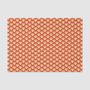 Art Deco wave pattern - tangerine orange Tissue Paper