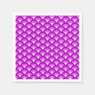 Art Deco wave pattern - violet and orchid Napkin