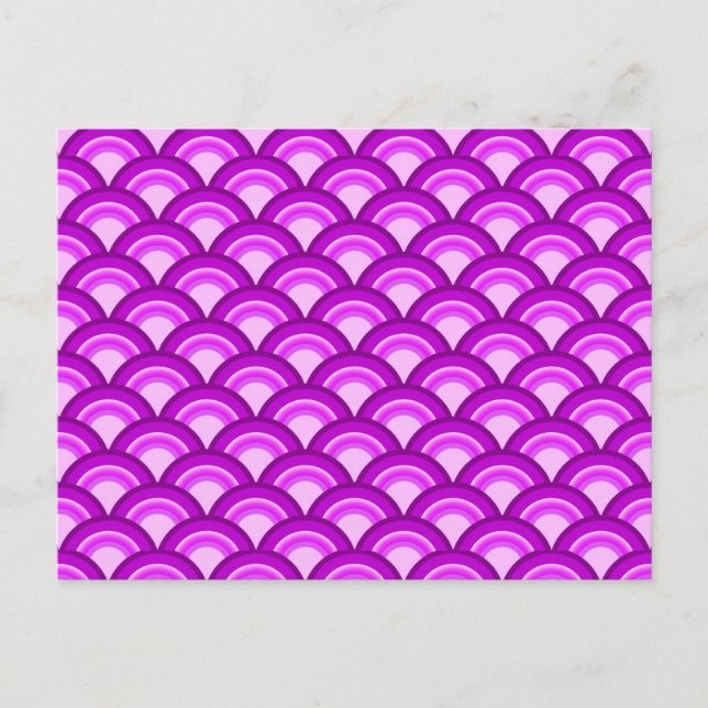 Art Deco wave pattern - violet and orchid Postcard (Front)