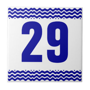 Art Deco Waves Number Tile