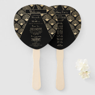 Art Deco Wedding Black Roaring Twenties Vintage Hand Fan