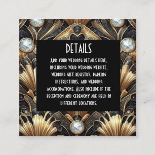 Art Deco Wedding Details Enclosure Cards