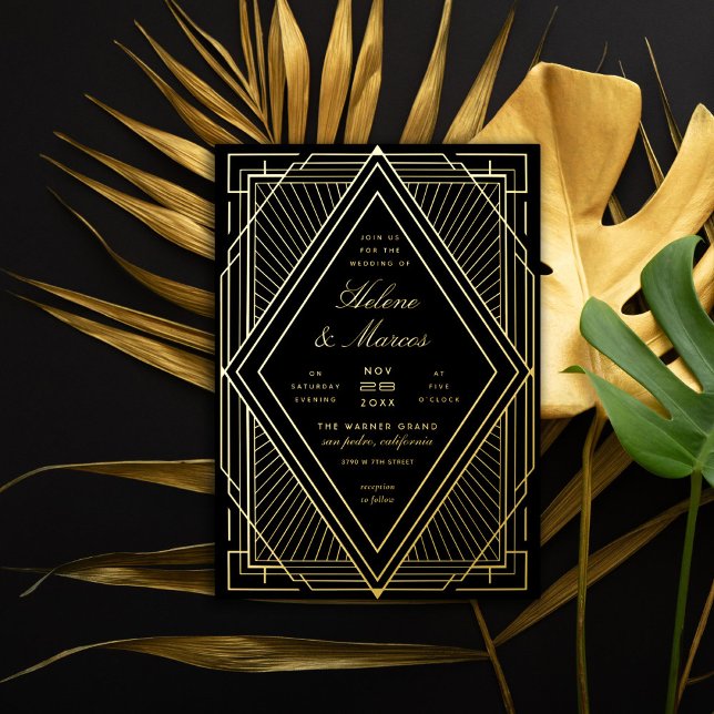 Art Deco Wedding Diamond Black and Gold (Creator Uploaded)