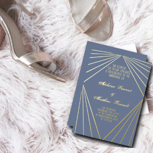 Art Deco Wedding Dusty Blue and Gold