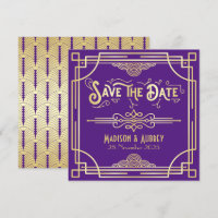 Art Deco Wedding Elegant Gold Purple Great Gatsby