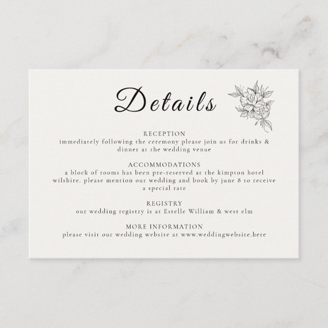 Art Deco Wedding Enclosure Card  (Front)