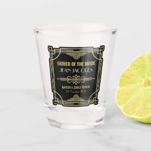 Art Deco Wedding Father of the Bride Gold Favor Shot Glass