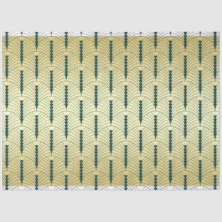 Art Deco Wedding Gold Green Palmetto Pattern Tissue Paper