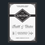 Art Deco Wedding Invitation<br><div class="desc">Elegant black and white Art Deco wedding invite. This unique,  vintage-inspired invite is part of a matching wedding collection:</div>