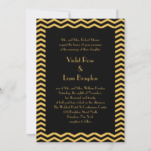 Art Deco Wedding Invitation (Front)