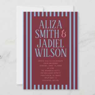 Art Deco Wedding Invitation Modern Striped