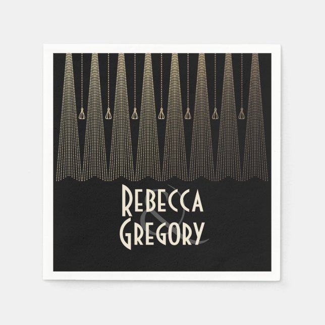 Art Deco Wedding Napkin (Front)