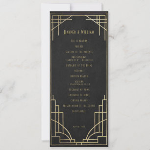 Art Deco wedding program Invitation