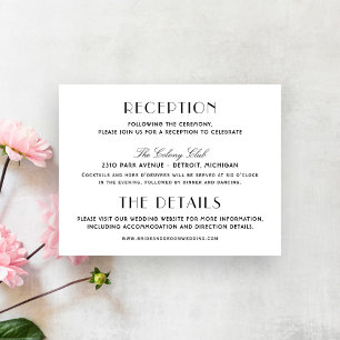 Art Deco Wedding Reception and Details Enclosure Card