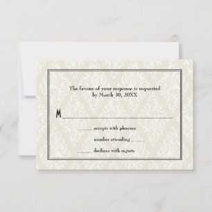 Art Deco Wedding RSVP Card