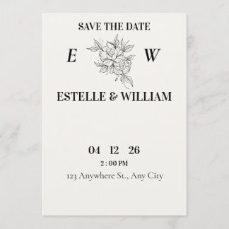 Art Deco Wedding Save the Date Card
