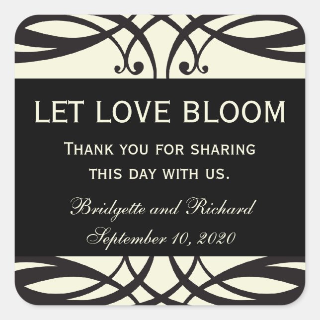 Art Deco Wedding Seed Packet Labels (Front)