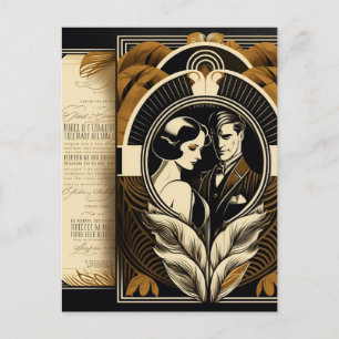 Art Deco wedding theme Postcard
