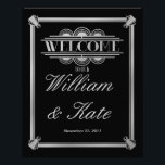 art deco, welcome to our wedding sign<br><div class="desc">wedding sign Black & silver</div>