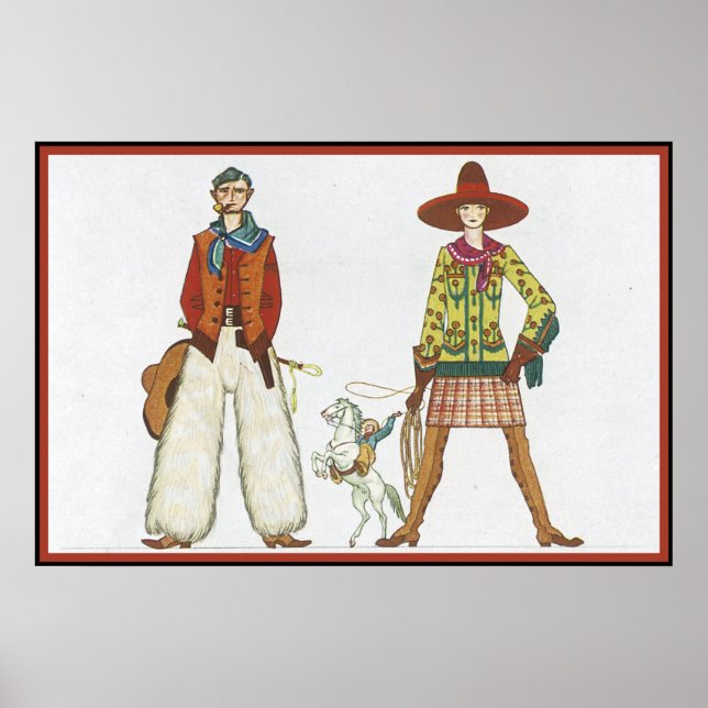 Art Deco Western Couple Poster (Front)