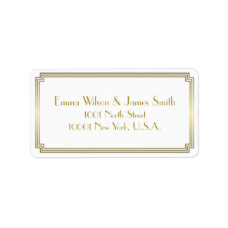 Art Deco White Gold Address Labels
