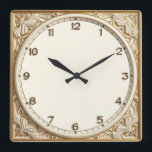 Art Deco White Square Wall Clock<br><div class="desc">Great clock design. You will love it like others. Be free to use this design for other product you like or to customise and add your text. Follow me for more. Thank you. Have a nice day.</div>
