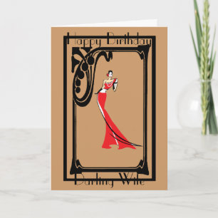 ART DECO WIFE GREETING CARD