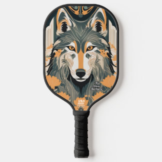 Art Deco Wolf Personalised Pickleball Paddle