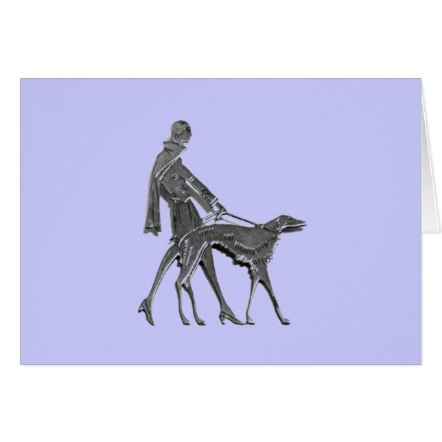 Art Deco Woman and Dog (Front Horizontal)