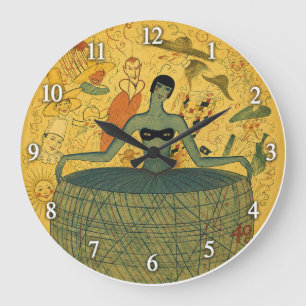 Art Deco Woman Large Clock
