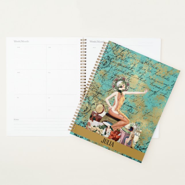 Art Deco Woman Personalised Planner (Display)