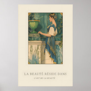 Art Deco Woman Poster French Fashion Print, Framed