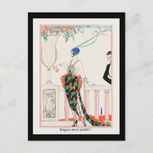 Art deco woman vintage illustration george barbier postcard