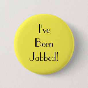 Art Deco Yellow I've Been Jabbed Vaccination 6 Cm Round Badge